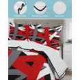 thumbnail image 3 of Twin XL Quilt Bedding Set, Red Black Geometric Reversible Summer Quilt 3 Pieces, Modern Art Abstract Grey Line Lightweight Bedspreads Coverlets with 2 Pillow Shams for All Seasons, 3 of 5