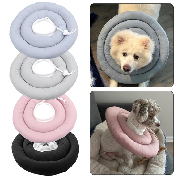 mdesiwst Dog Cone Collar Soft Adjustable Donut Collar with Drawstring Dog Cone Alternative After Surgery for Large Medium Small Dogs And Cats