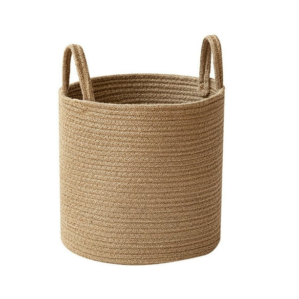 Naiovety Cesta de almacenamiento para duradero, cesta tejida, cesta de almacenamiento de tela, solución práctica y elegante, alambre para Almacenamiento y organización del hogar yute S