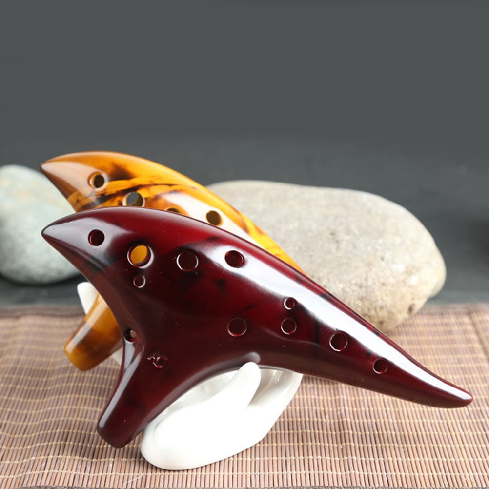 Worgeous 12 Holes Alto Ocarina Music Instrument for Beginner Professional Performer (Yellow)