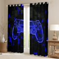 thumbnail image 2 of jejeloiu Cartoon Console Gamepad Black Out Curtains,Minimalist Geometric Check Curtains Pack of 2 (42x63 Each),Blue Black Bedroom Curtains For Boys Teens,Ultra Soft Home Decor, 2 of 6