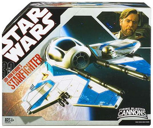 30th Anniversary Obi-Wan Kenobi's Starfighter Action Figure Vehicle Blue Trim 