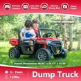 thumbnail image 2 of karbost 2 Seater 24V Kids Electric Ride On Dump Truck 4WD Remote Control EVA Tires Red, 2 of 7