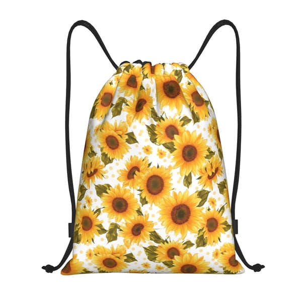 Fotbe Modern Elegant Sunflower Bolsa Mochila con Cordón Estampada, Bolsa de Gimnasio Deportiva, Bolsa Cinch, Bolsa con Cordón para Hombres y Mujeres-Medium