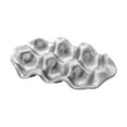 thumbnail image 4 of Huevera de cerámica con forma de huevo, organizador práctico para huevos, bandeja para huevos plateado, 4 of 9