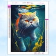 thumbnail image 1 of Pintura de diamantes de animales 5D, mosaico bordado de fantasía subacuática de gato, Kit completo de punto de cruz de diamantes de imitación, decoración del hogar, 1 of 4