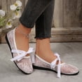 thumbnail image 2 of KEGIRLOM Women's Fashionable Casual Lace-Up Bowknot Versatile Sweet Soft-Soled Breathable Lace-Up Flat Shoes White 6.5, 2 of 9