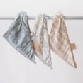 thumbnail image 2 of Crane Baby Ezra Unisex Adjustable Fit 100% Cotton 4 Layer Muslin Bandana Bib, Woodland Animal, Infant, 3 Piece, 2 of 5
