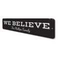 thumbnail image 4 of We Believe Family Novelty Sign, Metal Wall Decor - 4x18 inches, 4 of 4