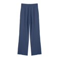 thumbnail image 4 of Yubnlvae Best-Selling Cotton Linen Wide-Leg Pants - Drawstring Waist with Pockets for Travel Or Daily Use, Women's Corduroy Shorts High Waist Summer Drawstring Casual Wide Leg Beach Pants, Blue2, L, 4 of 9