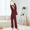 thumbnail image 5 of joogoo Dark Red Pajamas Set for Women Long Sleeve Pjs Loungewear L, 5 of 7