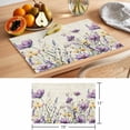 thumbnail image 6 of Spring Floral Placemats Set of 12, Purple Yellow Flower Leaves Retro Letter Texture Non-Slip Place Mats Washable Table Mats for Kitchen Dining Table Decorations Indoor/Outdoor, 6 of 9