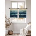 thumbnail image 3 of Abstract Mountain Sheer Curtains 45 Inches Long 2 Panels Watercolor Navy Texture Vintage Nature Light Filtering Semi Sheer Window Curtains Drapes for Bedroom Living Room 52"x45", 3 of 7