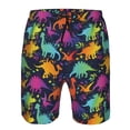 thumbnail image 3 of Pofeuu Colorful Dinosaur Prin Men's Swim Trunks Quick Dry Bathing Suit Swimming Board Shorts Mesh Lining Beach Swimwear-XX-Large, 3 of 6