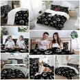 thumbnail image 5 of Fall Pumpkin Bedding Duvet Cover Set Twin Size 4 Pieces Maple Leaf Thanksgiving Black Background Bedding Set with Zipper Closure, 1 Comforter Cover 68x86 Inches 1 Flat Sheet & 2 Pillow Cases, 5 of 7