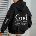 thumbnail image 2 of Bibifish Womens Drawstring Hoodies With Back Graphic Long Sleeve Hoodies Pocket Oversized Fit Casual Inspirational Based Pullover Tops, 2 of 6