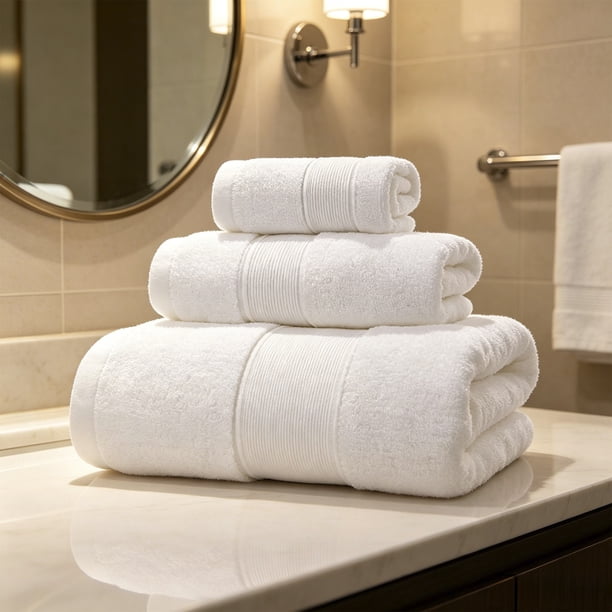Juego de toallas de algodón extragrande de 3 piezas con toalla facial, de manos y de baño, multicolor, suave, altamente absorbente, de secado rápido, ligero y portátil.