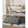thumbnail image 5 of YEXJ Folding Storage Ottoman Bench, Multi-Functional Ottoman Foot Rest, End of Bed Bench, Storage Chest for Living Room, Bedroom, Hallway, Entryway, Holds Up to 700 lbs-15"D x 43"W x 15"H-Grey, 5 of 9