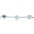 thumbnail image 2 of Gem Stone King 925 Sterling Silver Bracelet Persian Blue Moissanite Aquamarine (1.45 Cttw), 2 of 3