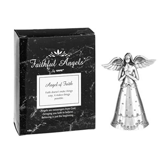 Ganz Faithful Angel Figurine - Angel of Faith, Zinc, 2.13 Inches Width, 3.63 Inches Height, Silver