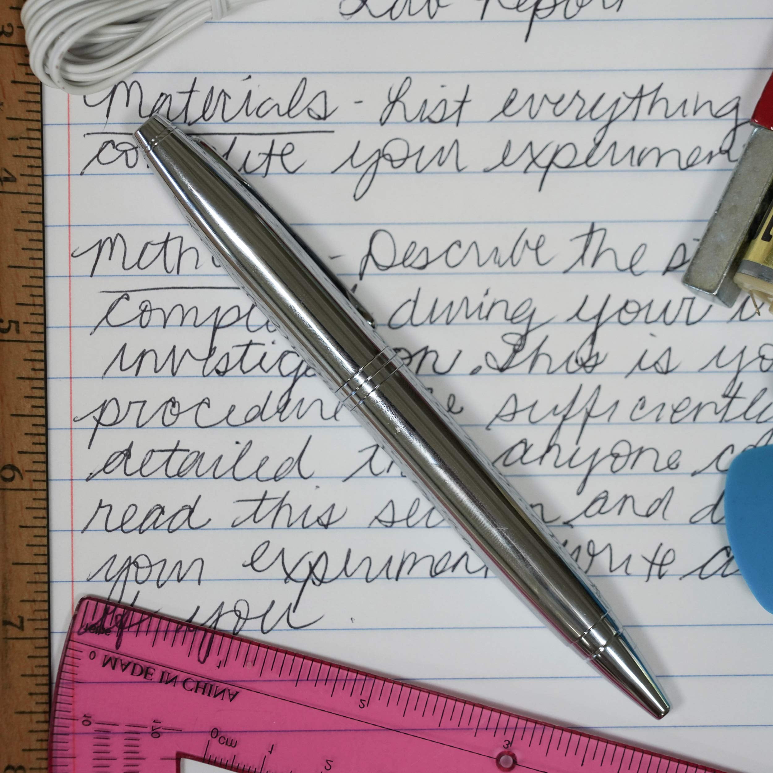 Cross Calais Chrome & Blue Lacquer Ballpoint Pen