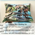 thumbnail image 3 of URBONUR Dinosaur Boys Bedding Set Twin Size 3D Digtal Dinosaur Print Comforter Set with Pillowcases, 3 Pieces Soft Reversible Bed Sets for Toddlers/Teens, 3 of 8