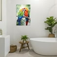 thumbnail image 2 of ADALE Bird Wall Art Colorful Parrot Canvas Tropical Rain Forest Animal Picture Print Macaw Painting for Bathroom Decor Framed 11x14 Inch, 2 of 6