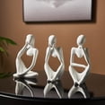 thumbnail image 3 of Chok Home Decor Thinker Statue Living Room Decorations Abstract Art Sculpture Set of 3 Resin Collectible Figurines for Office Table Shelf Decor, 3 of 5