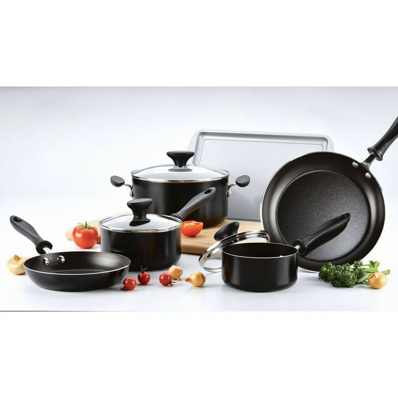 Farberware 3pc Nonstick Aluminum Reliance Skillet And Griddle Cookware Set  Black : Target