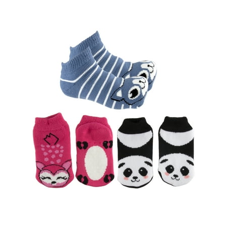 Chenille Womens Socks - Polar Extreme (3 Pairs) Thermal No Show Animal Slipper Socks With Grippers Nonslip Socks For Women Kids