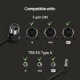 thumbnail image 2 of Paquete de 4 cables MIDI CME TRS tipo A (3,5 mm) a 5 pines DIN 90 cm, 2 of 7