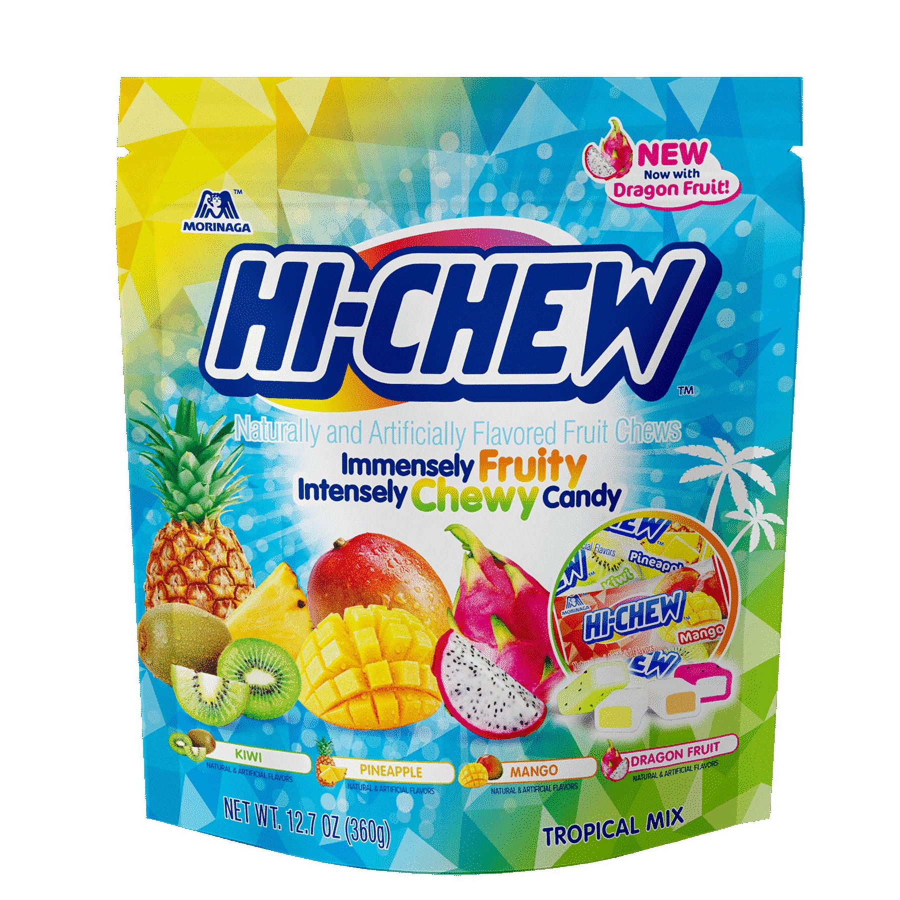 Hi-chew Kiwi with Chia Seeds Chewy Fruit Candies 1.76 oz. bar By