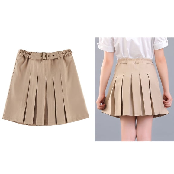 Uniform Shirts for Girls High Waisted Pleated Skirts with Built-in Shorts Back To School Outfits for Girls Uniform Skort 7-8 Years