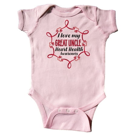 

Inktastic I Love My Great Uncle Heart Health Awareness Gift Baby Boy or Baby Girl Bodysuit