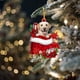 thumbnail image 4 of pstuiky Preciosa etiqueta navideña con flores y perro, adornos navideños, colgante para árbol de Navidad, decoración de árbol de Navidad estilo cabaña, árbol de Navidad verde, 4 of 4