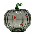 thumbnail image 2 of Halloween Pumpkin Glass Cup, Beverage Serving with Lid, Glass, for Party Tables and Home Bars, Pumpkin-Face Shaped Glass Design, Lidded Tumbler, 2 of 7