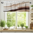 thumbnail image 2 of Abstract Wave Texture Valances for Windows, 54 x 18in, Vintage Earth Color Gradient Rod Pocket Kitchen Valance Curtain Light Filtering Window Treatments for Living Room Bedroom, 1 Panel, 2 of 7