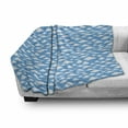 thumbnail image 2 of Sky Soft Flannel Fleece Blanket, Monochrome Simplistic Design Repeating Pattern of Fluffy Clouds Cumulus Motif, Cozy Plush for Indoor and Outdoor Use, 50" x 70", Azure Blue and White, by Ambesonne, 2 of 5