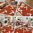 thumbnail image 5 of Japanese Style Area Rugs 4'x6', Washable Small Throw Rugs for Office Bathroom, Red Farmhouse Botanical Peony Birds Indoor Outdoor Rug Non-Slip Low Pile Carpet Runner Reversible Floor Mats, 5 of 8