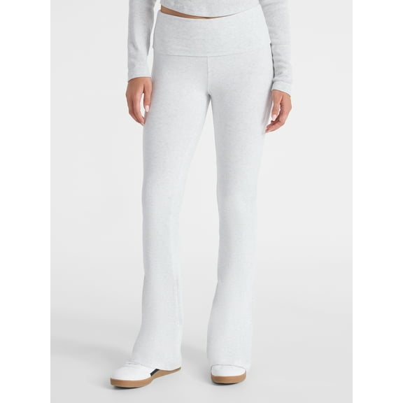 No Boundaries Flare Pants with Foldover Waistband, 32'' Inseam, Women's XS-XXL