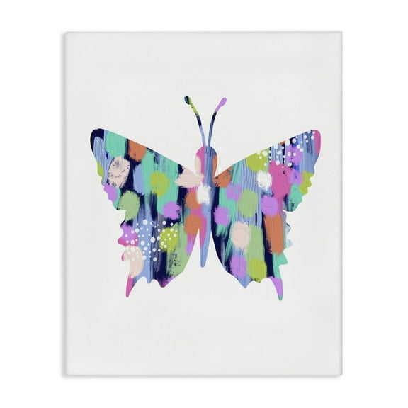 Stupell Industries Pastel Patterned Butterfly Animals & Insects Painting Gallery Wrapped Canvas Art Print Wall Art, 16 x 20