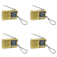 thumbnail image 1 of Retro Banda Completa SW AM FM Emergencia Mini Radio Meteorológica Altavoz Incorporado (dorado), 1 of 2