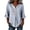 Blue, variant on Women's Striped V-Neck Blouse, 3/4 Sleeve Peplum Cuff Half Button Down Casual Shirt, Loose Fit Top Suitable for Office Wear and Daily Casual Outfits, Versatile and Comfortable Design Red XXL