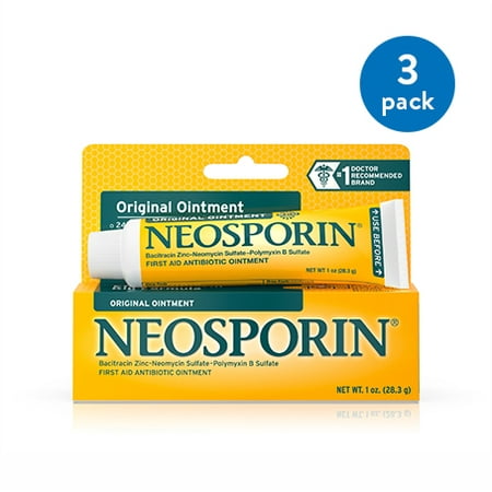 (3 Pack) Neosporin Original Antibiotic Ointment to Prevent Infection, 1 (Best Antibiotic For Baby Ear Infection)