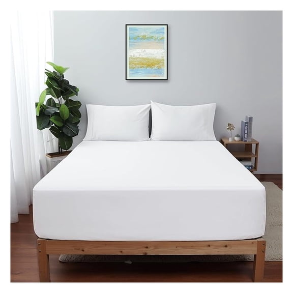 Queen Fitted Sheet 600 Thread Count Egyptian Cotton - White, 16 Inch Deep Pocket - 100% Cotton Soft & Durable Mattress Sheet, Bottom Sheet Only