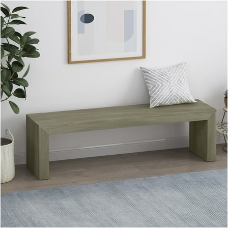 JERFIT Acacia Wood Farmhouse Dining Bench 600lb Capacity