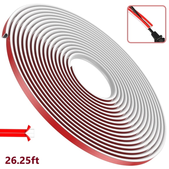 Cord Covers for Wires on Wall, 26.25ft Flexible PVC Cable Hider, Self-Adhesive TV Wire Concealer, Fits 1 HDMI or 2 USB, White