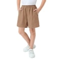 thumbnail image 2 of YunPes Toddler Girls Cotton Linen Shorts Quick Dry Elastic Waist Short Pants Kids Boys Soccer Basketball Gym Pull on Sport Shorts, 2 of 4
