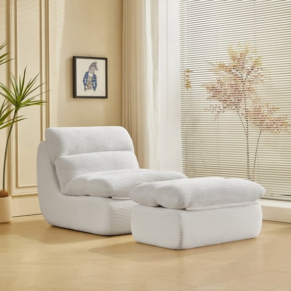 Modern Corduroy Compressed Lounge Chair (31.89"x39.72"x29.53") for Living Room/Small Spaces