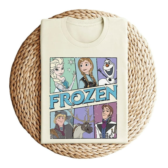 Frozen Elsa Olaf Retro T Shirt Disneyland Family Vacation Tee For Adults Kids Matching Christmas Gift